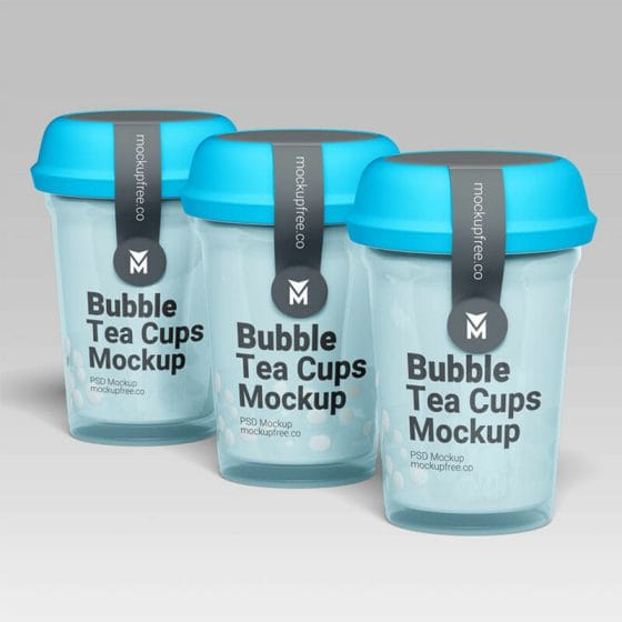 Free Bubble Tea Cups Mockup