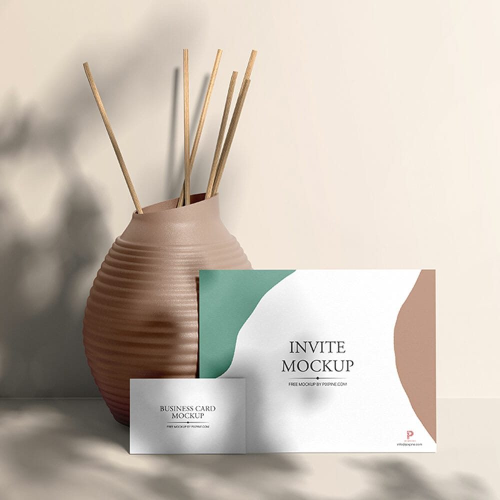 Free Business Card And Invite Mockup