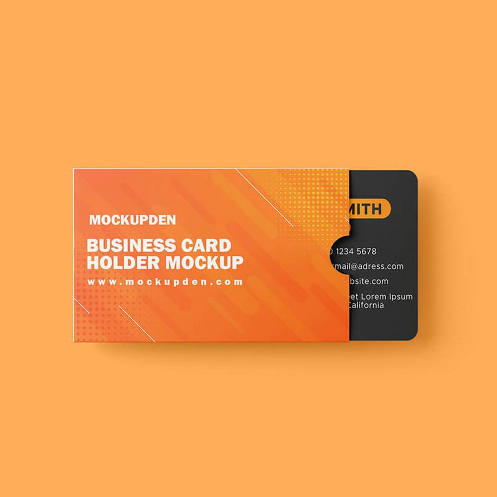 Free Business Card Holder Mockup PSD Template
