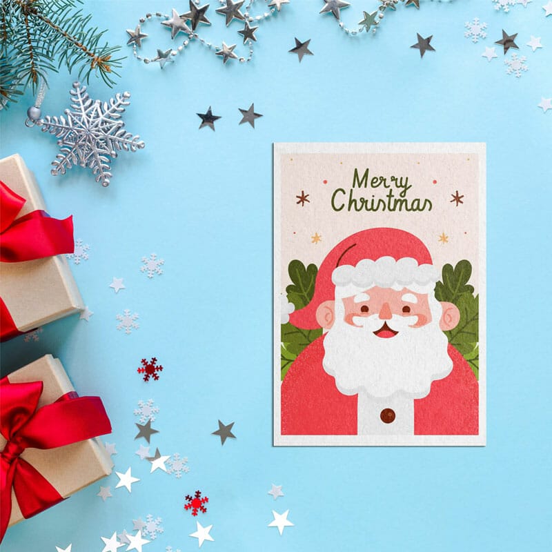 Free Christmas Card Mockup PSD Template