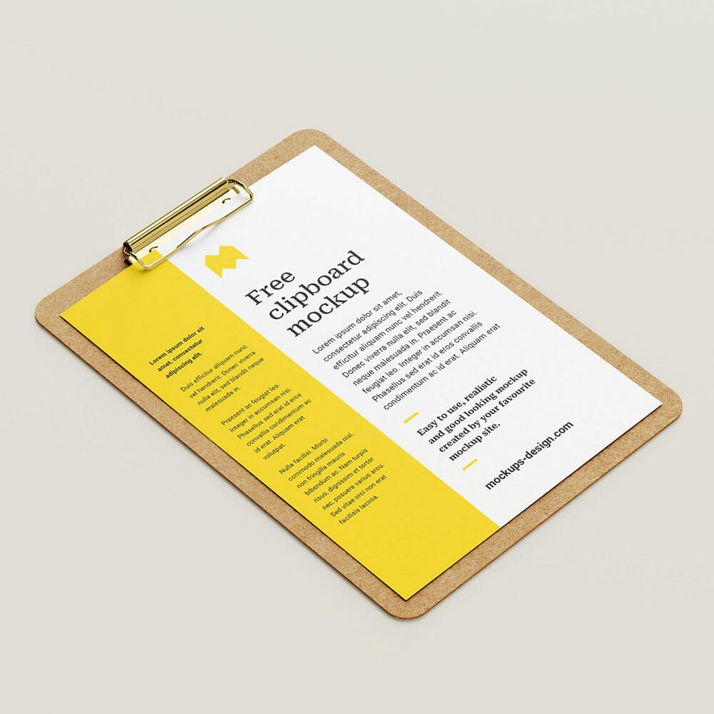 Free Clipboard Mockup PSD