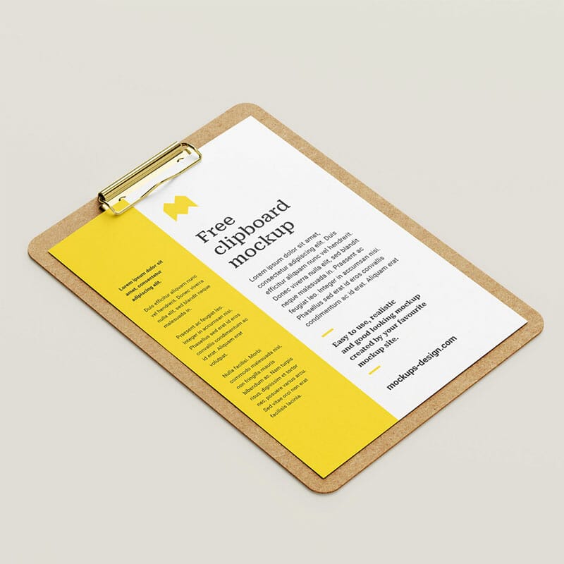 Free Clipboard Mockup PSD