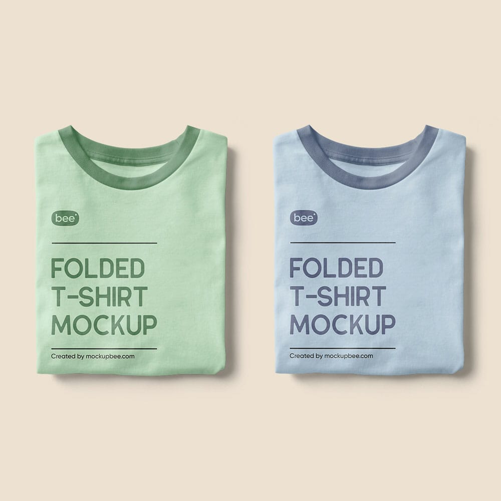 Free Folded T-Shirt Mockup