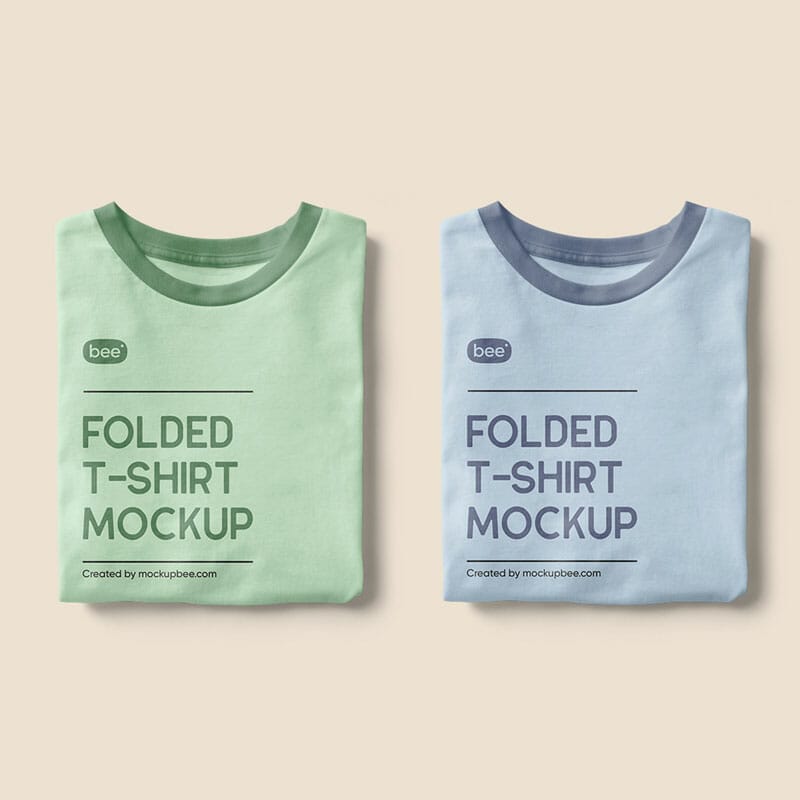 Free Folded T-Shirt Mockup