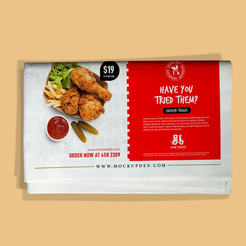 Free Half Page Newspaper Ad Mockup PSD Template