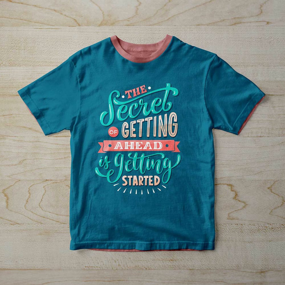 Free Half Sleeves T-Shirt Mockup PSD