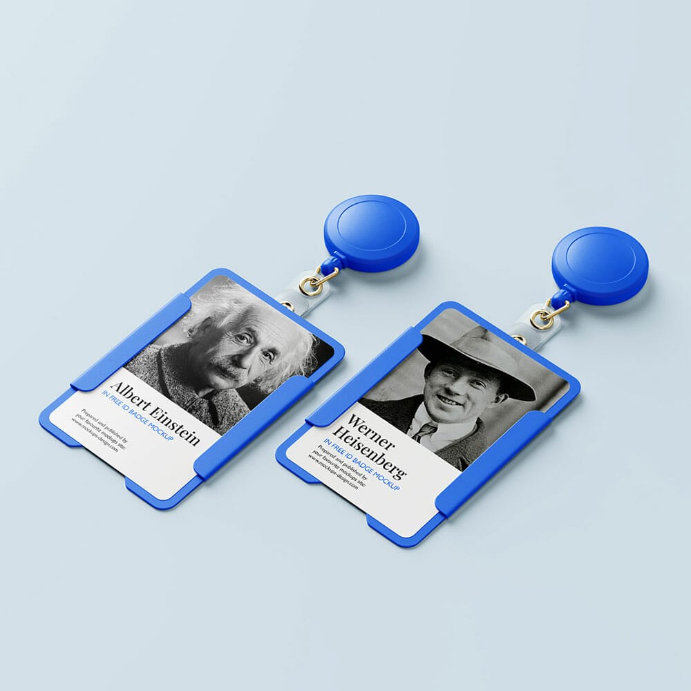 Free ID Badge Holder Mockup