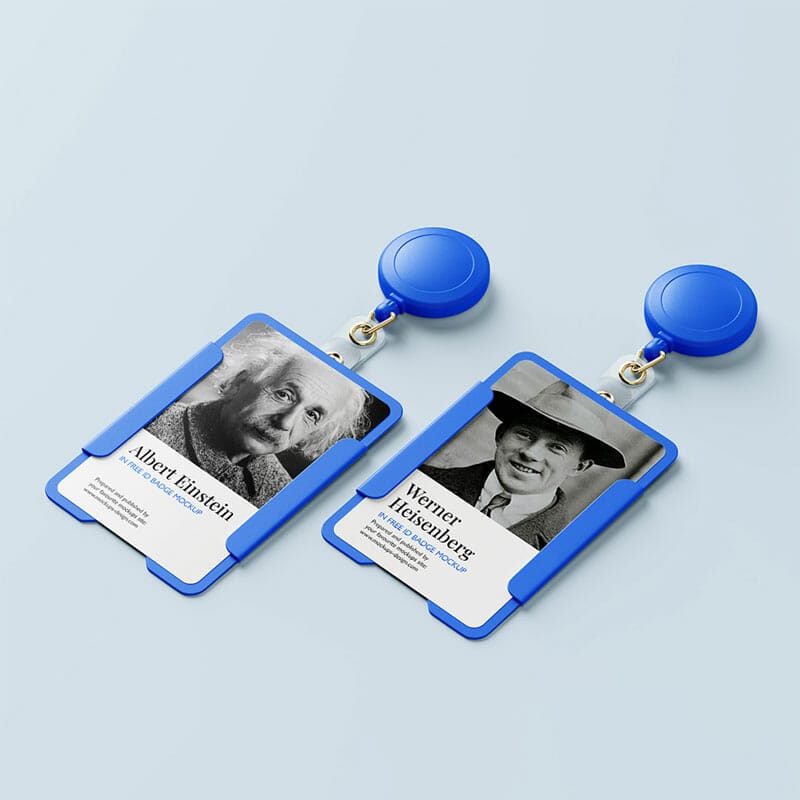 Free ID Badge Holder Mockup