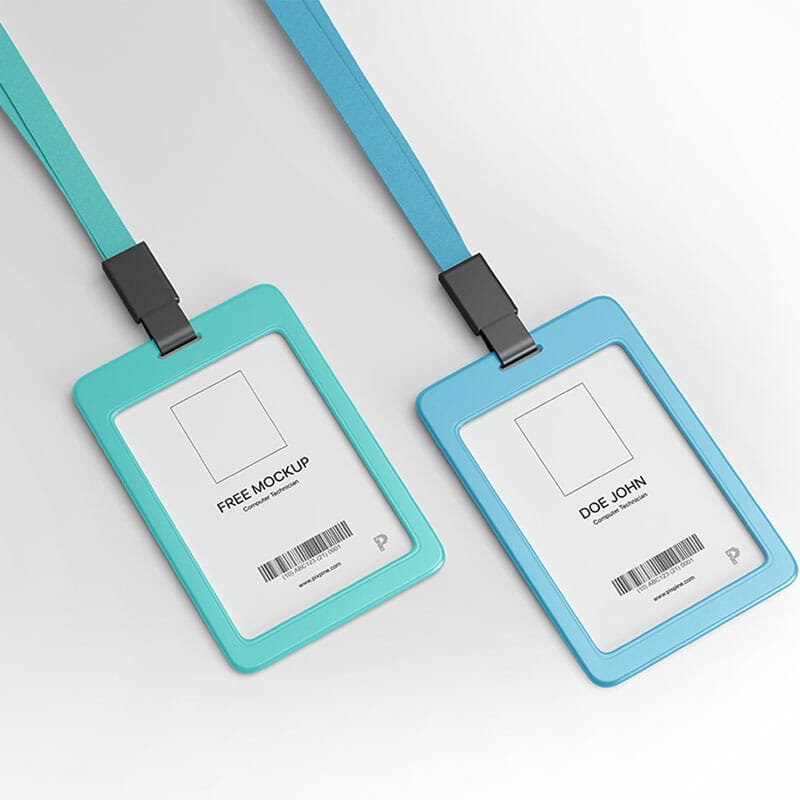 Free ID Card Holder Mockup