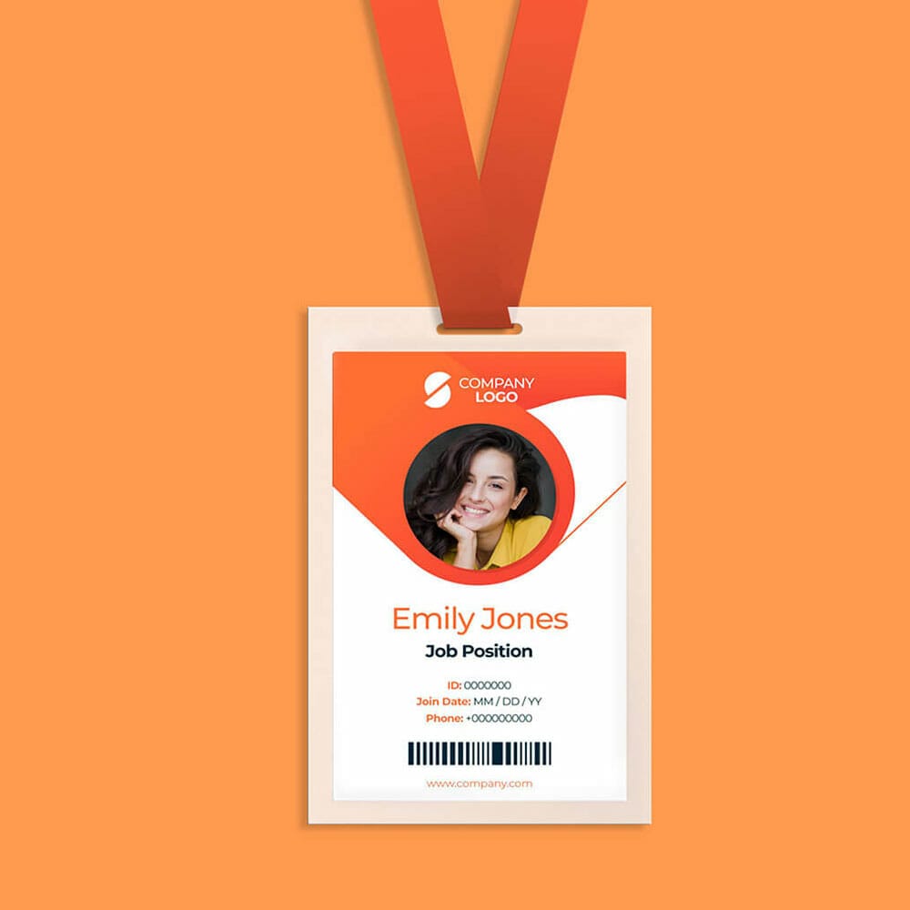 Free ID Card With Tag Mockup PSD Template