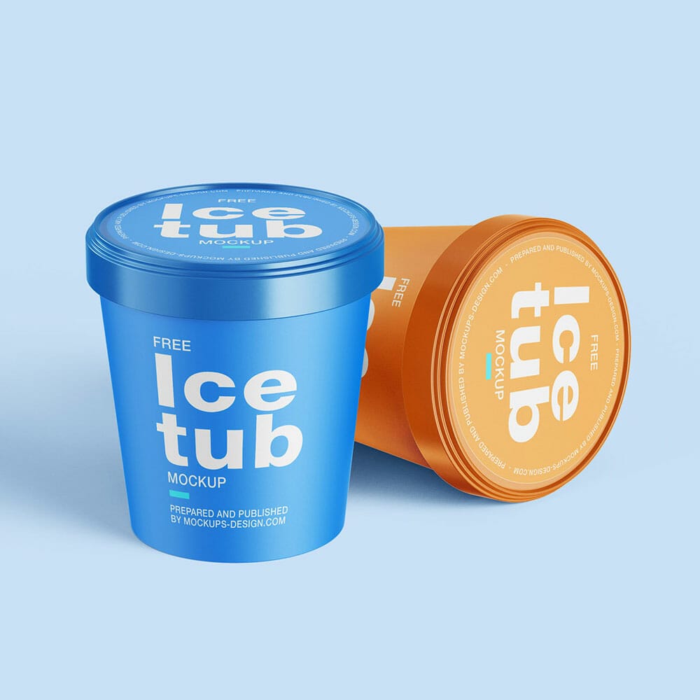 Free Ice Cream Tub Mockup