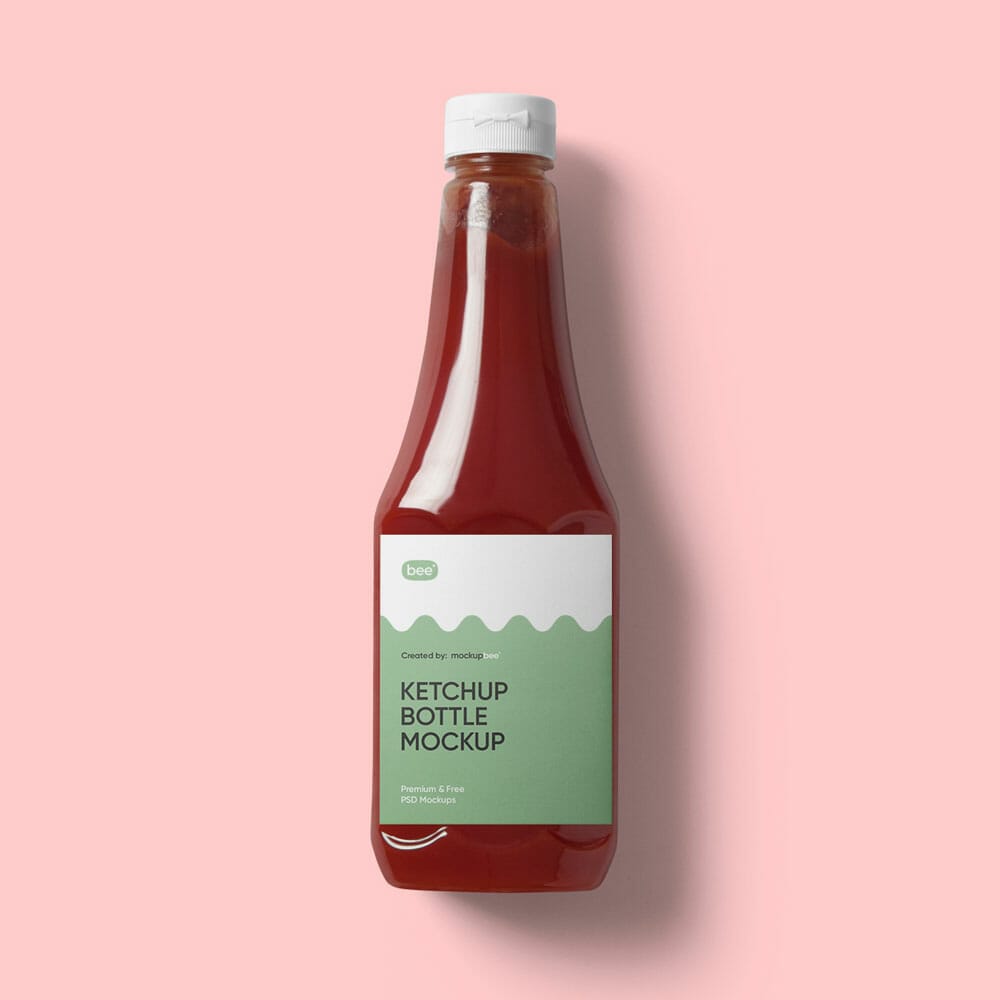 Free Ketchup Bottle Mockup