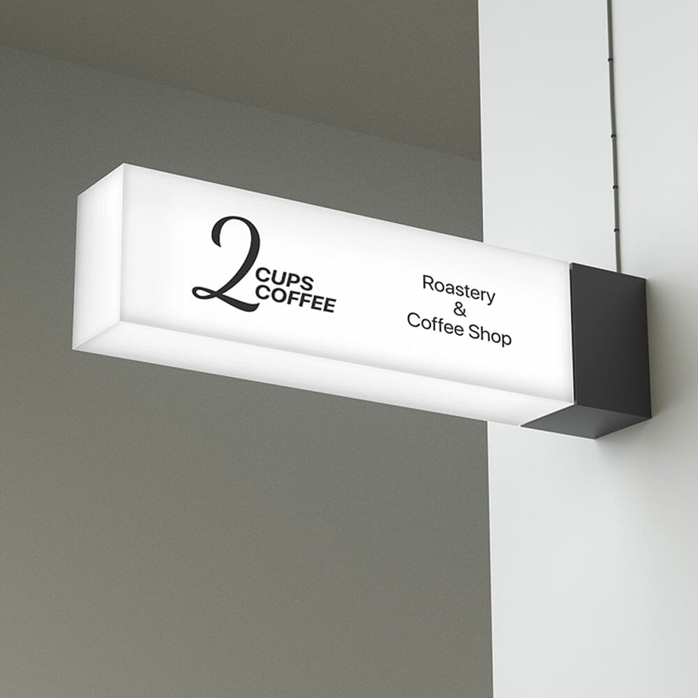 Free Lightbox Logo Signage Mockup