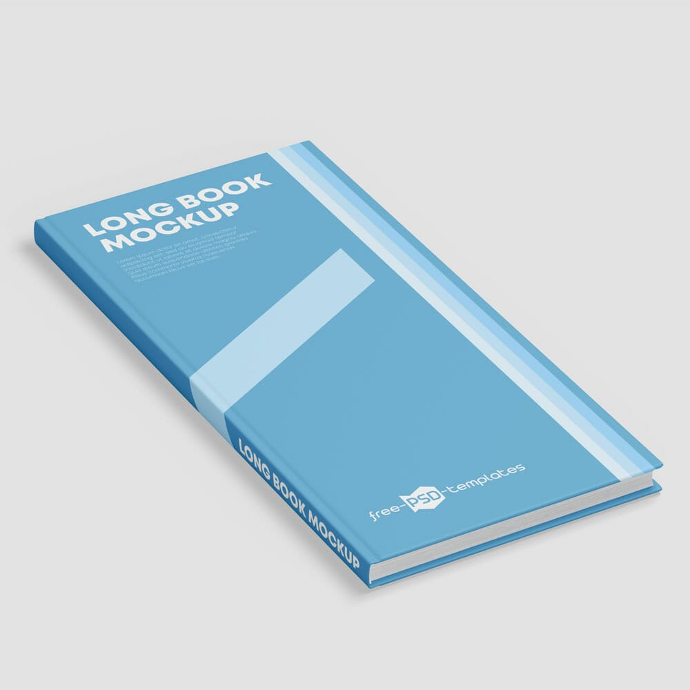 Free Long Book Mockup PSD Template