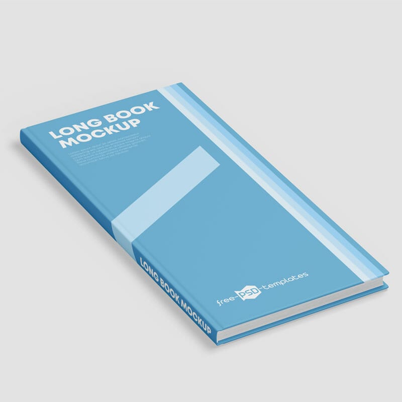 Free Long Book Mockup PSD Template