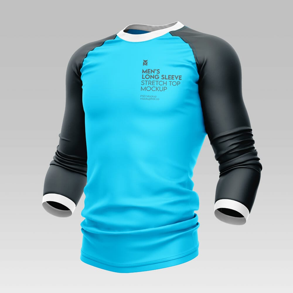 Free Men’s Stretch Long Sleeve Top Mockup