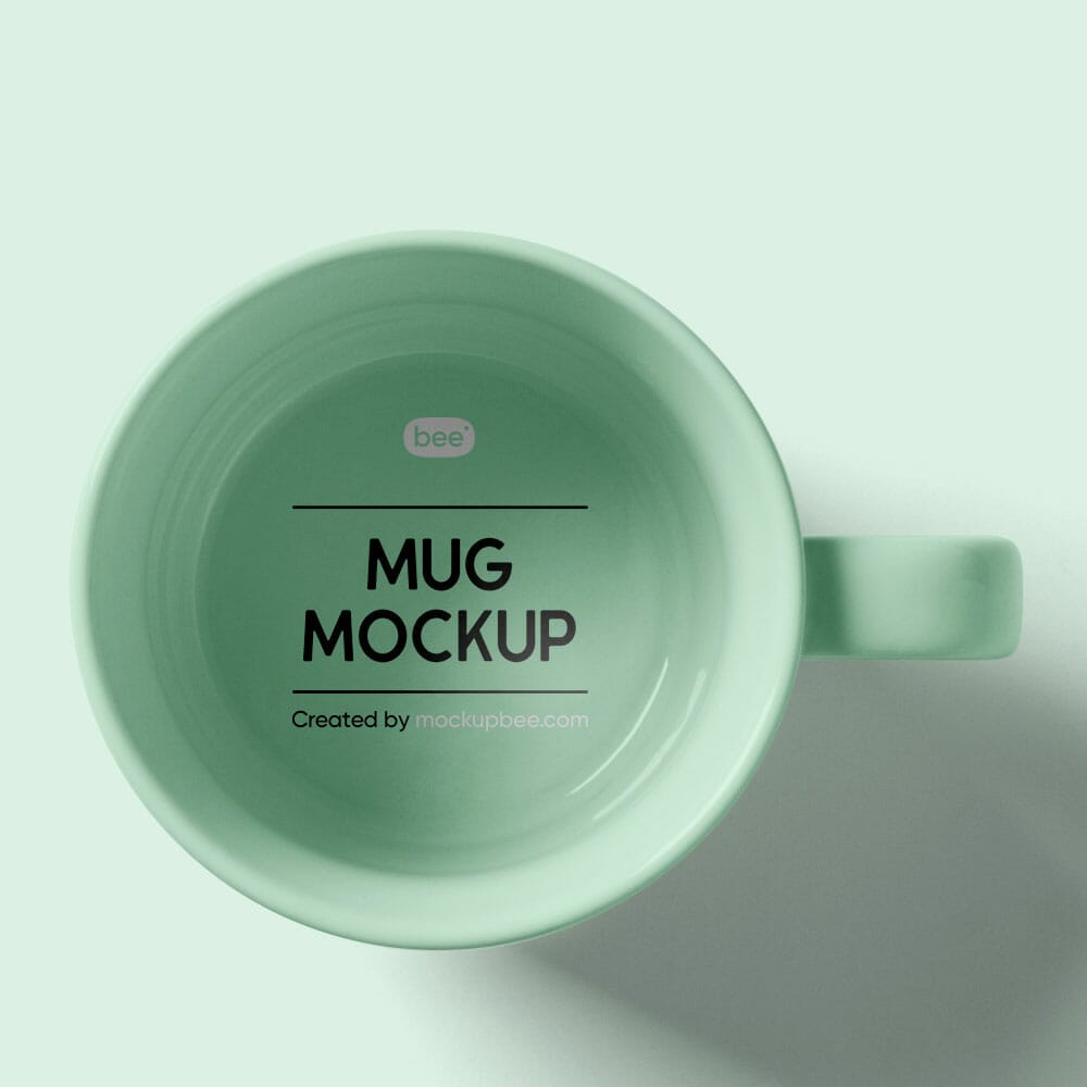 Free Mug Mockup Top View