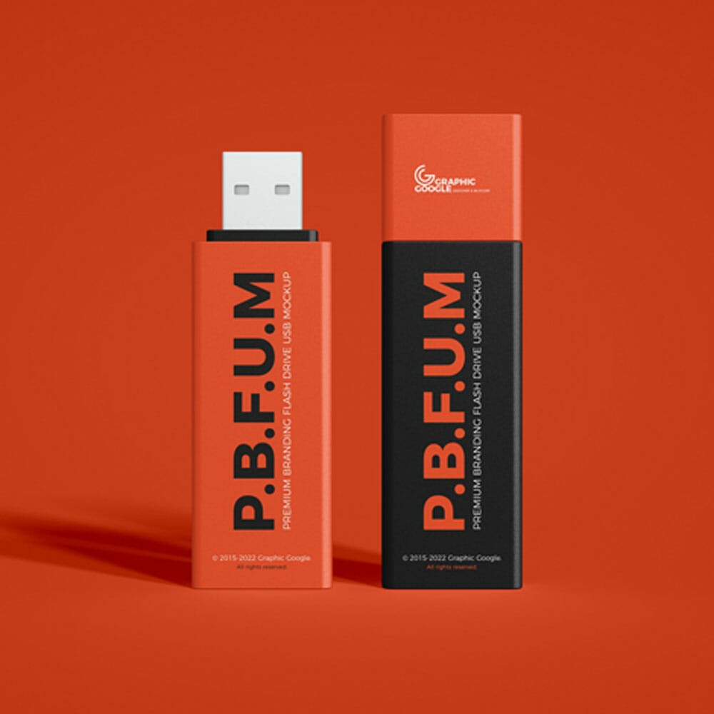 Free Premium Branding Flash Drive USB Mockup