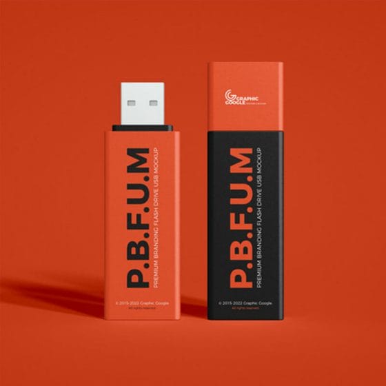 Free Premium Branding Flash Drive USB Mockup