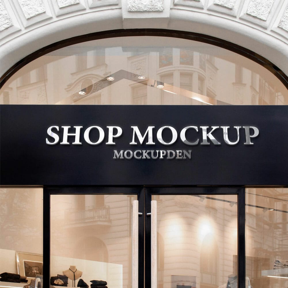 Free Shop Mockup PSD Template