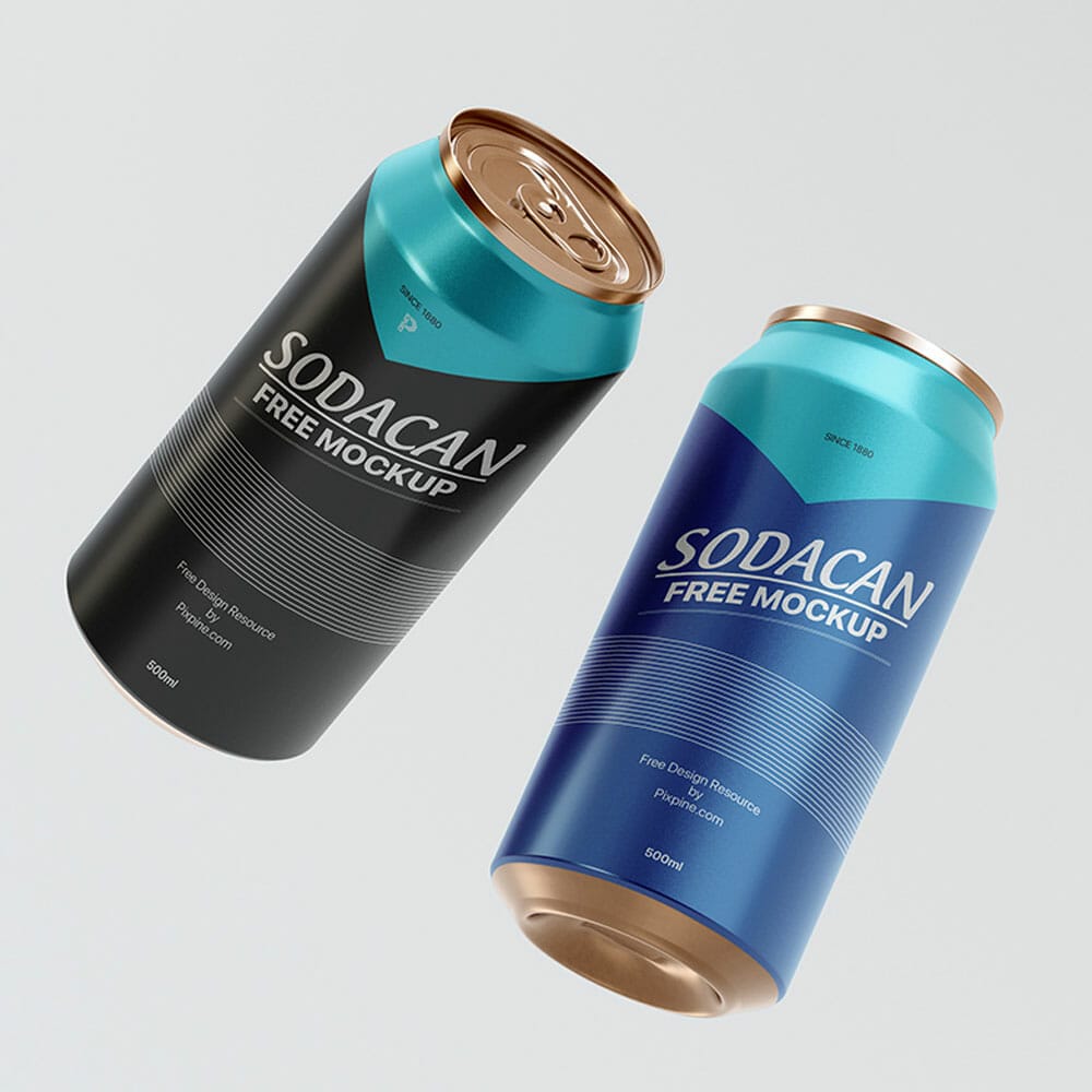 Free Soda Can Mockup