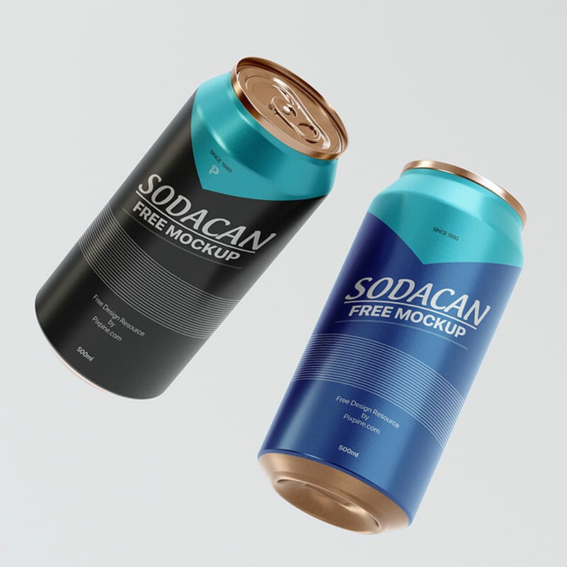 Free Soda Can Mockup