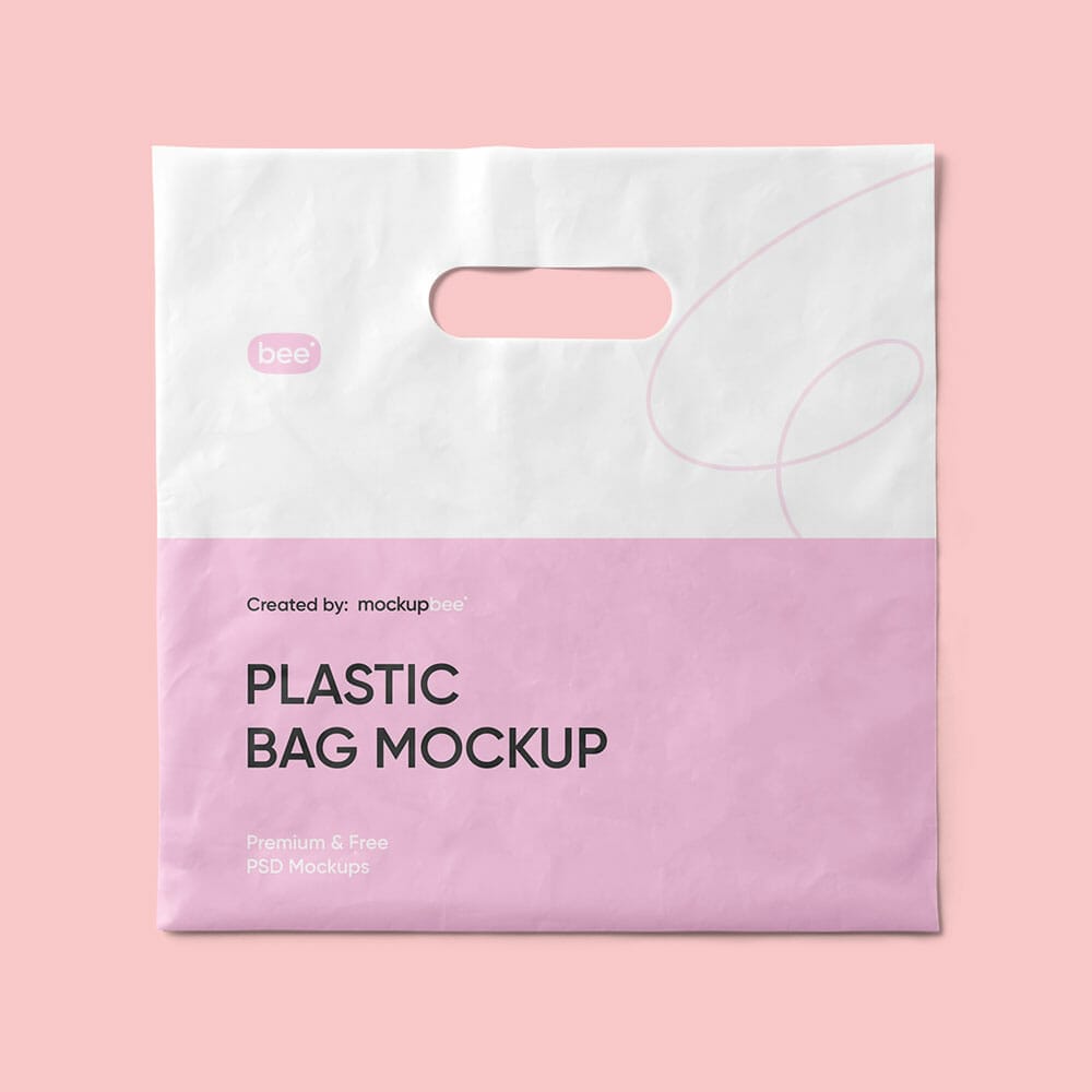 Free Square Plastic Bag Mockup