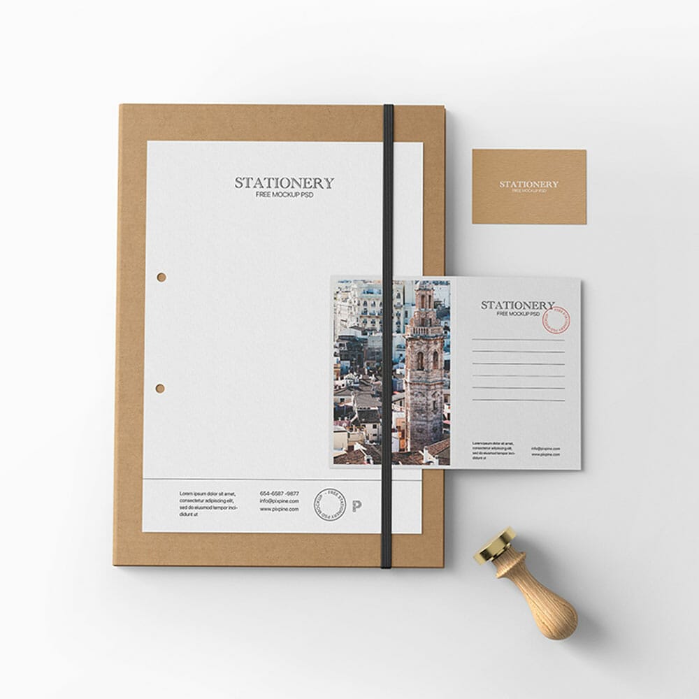 Free Stationery PSD Mockup