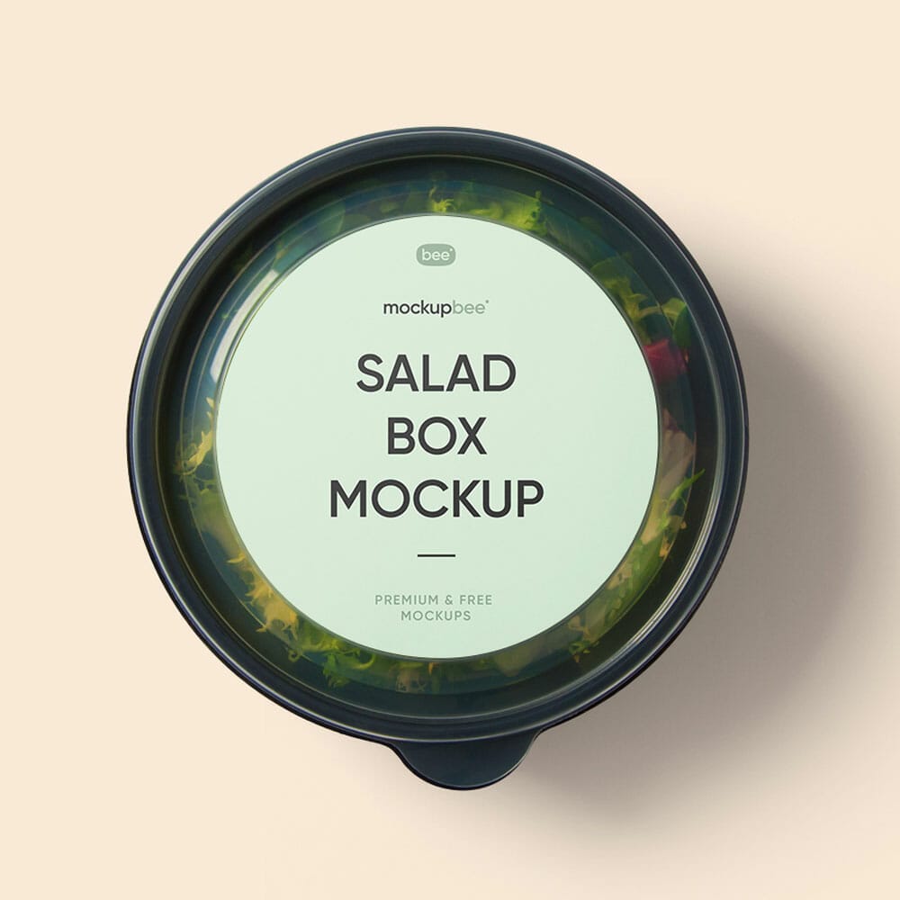 Free Sticker Salad Box Mockup