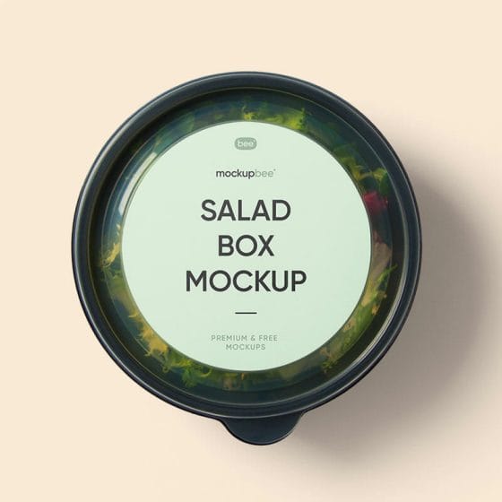 Free Sticker Salad Box Mockup