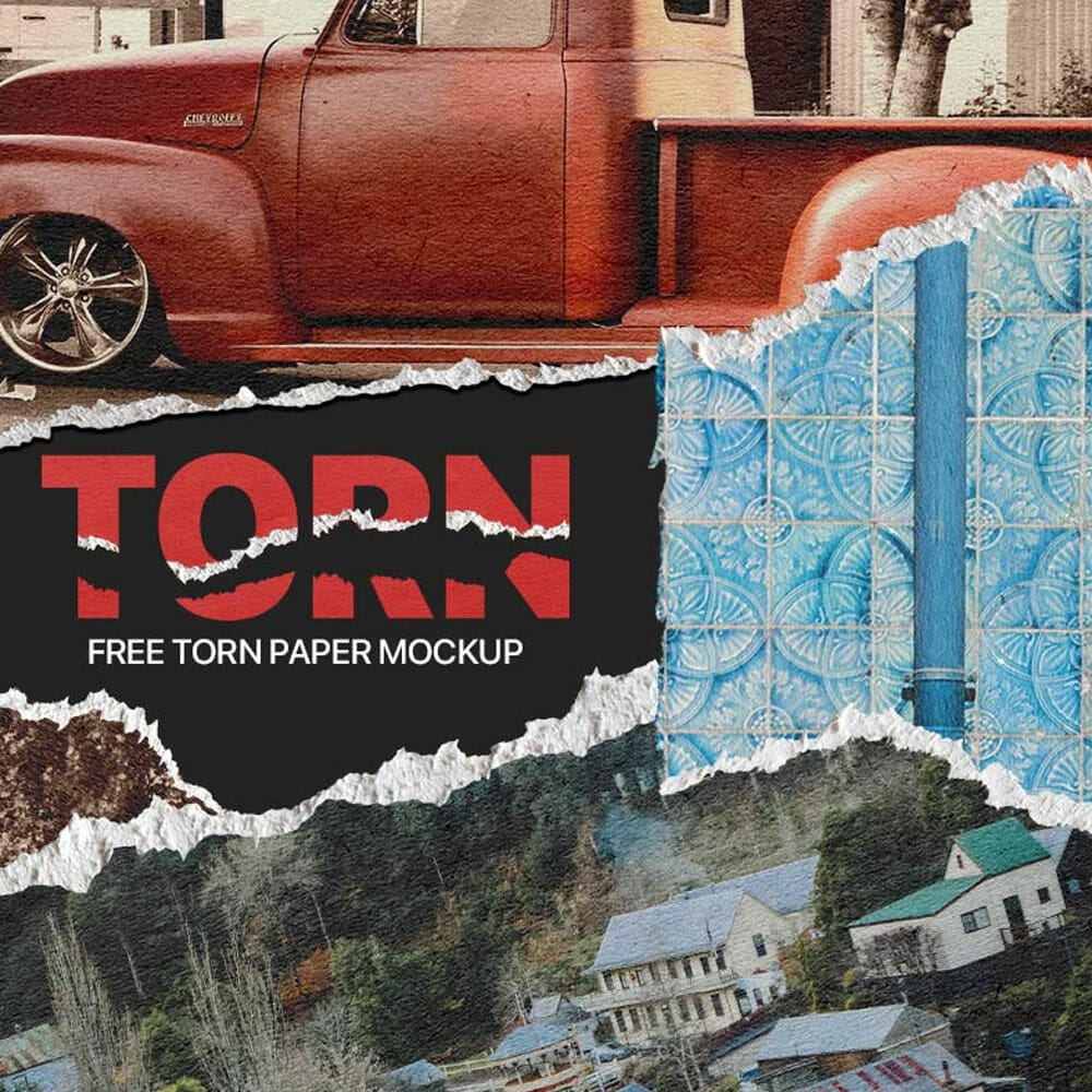 Free Torn Paper Mockup