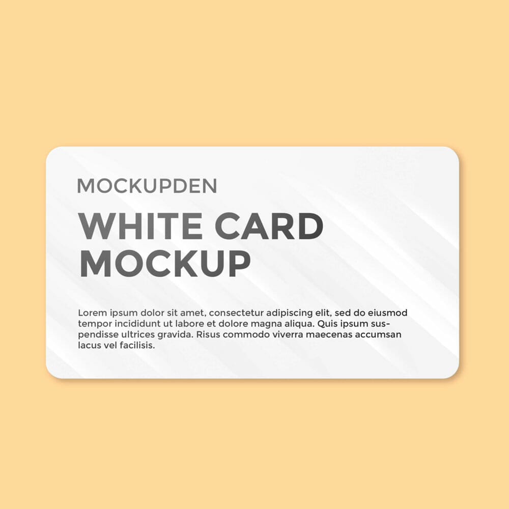 Free White Card Mockup PSD Template