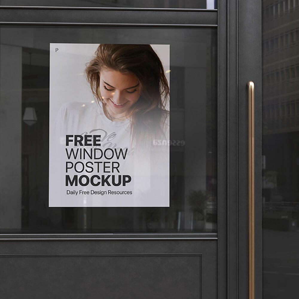 Free Window Poster Mockup