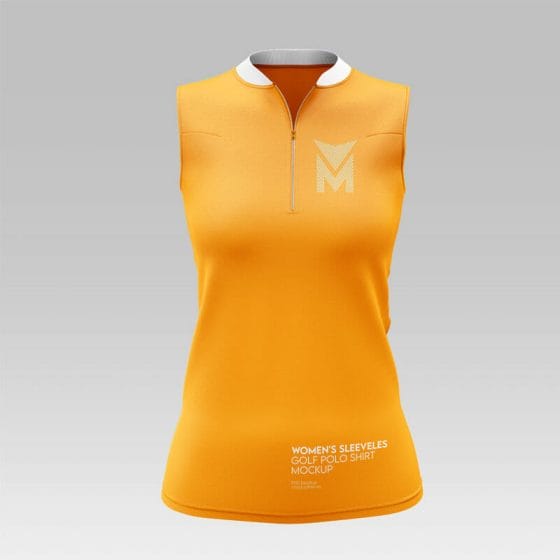 Free Women’s Sleeveless Golf Polo Shirt Mockup