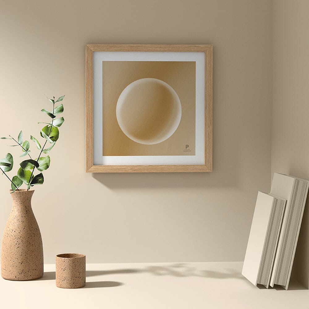 Free Wooden Square Picture Frame Mockup