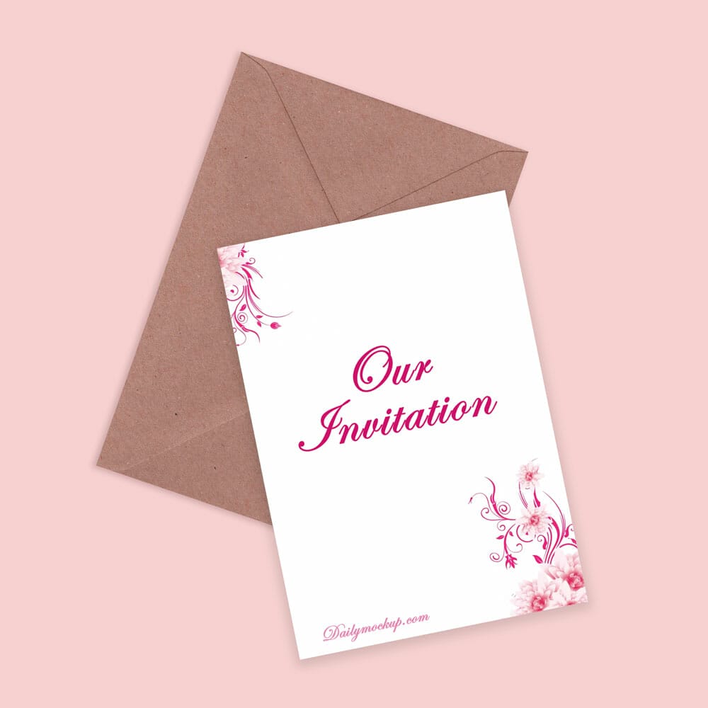 Invitation Mockup Free PSD