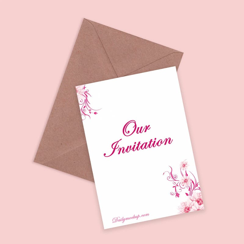 Invitation Mockup Free PSD