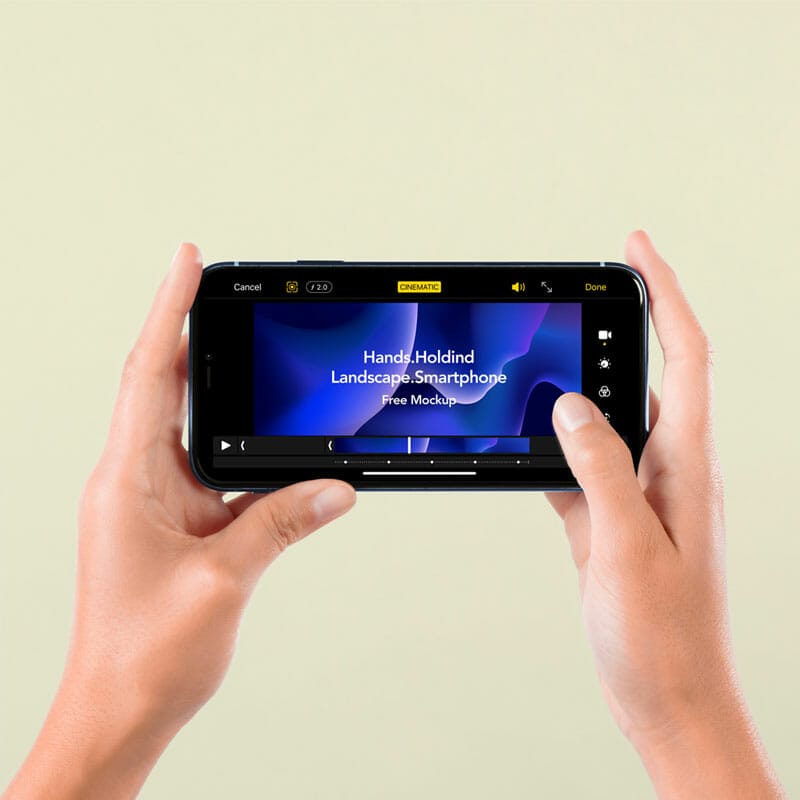 Landscape PSD Smartphone Mockup