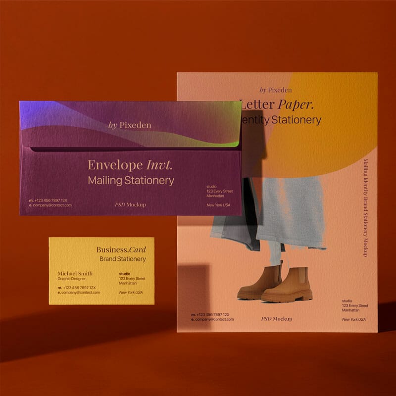 Mailing Brand PSD Envelope Mockup Set
