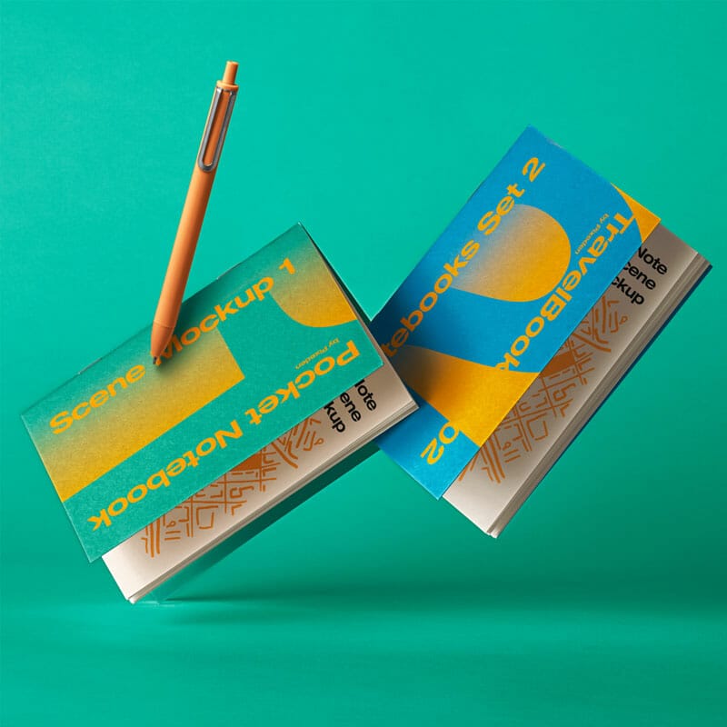 Notebook Set PSD Scene Mockup