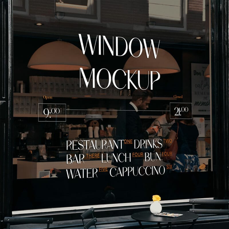 Restaurant Window PSD Mockup