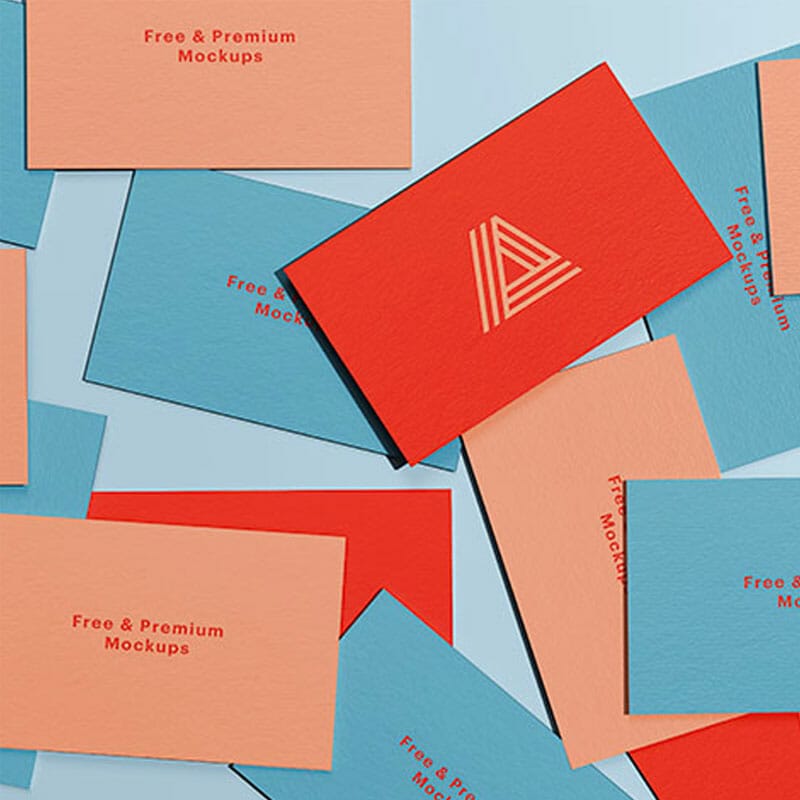 Scattered Business Cards Mockup