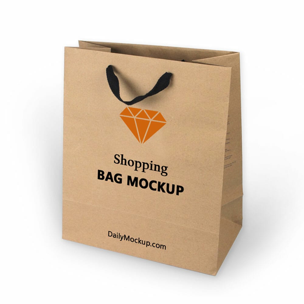 Shopping Paper Bag Mockup Free PSD