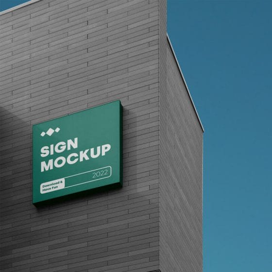 Sign On The Building Mockup