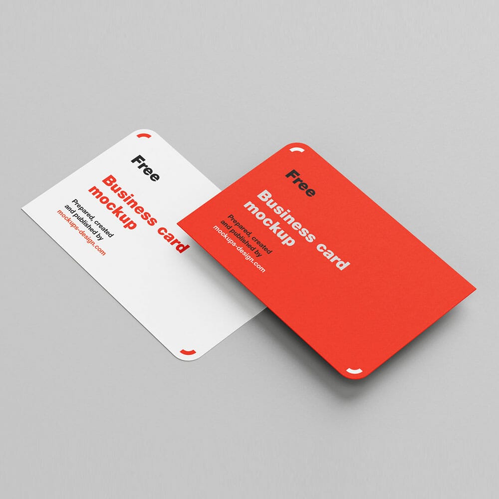 Two Rounded Corner Business Card Mockup