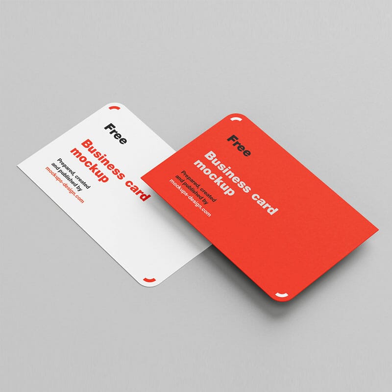 Two Rounded Corner Business Card Mockup