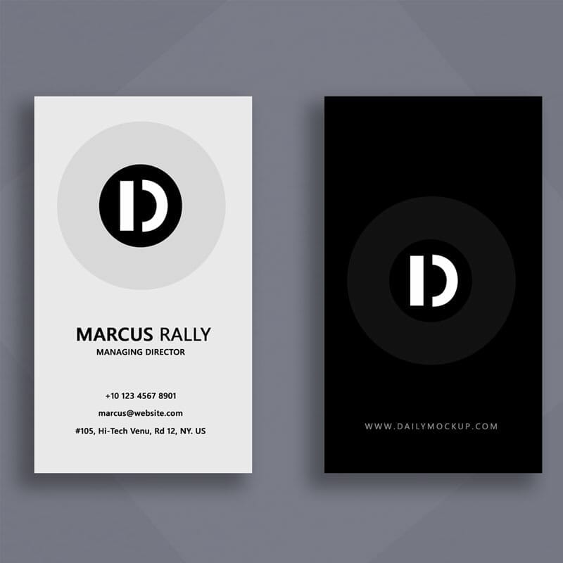 Vertical Business Card Mockup
