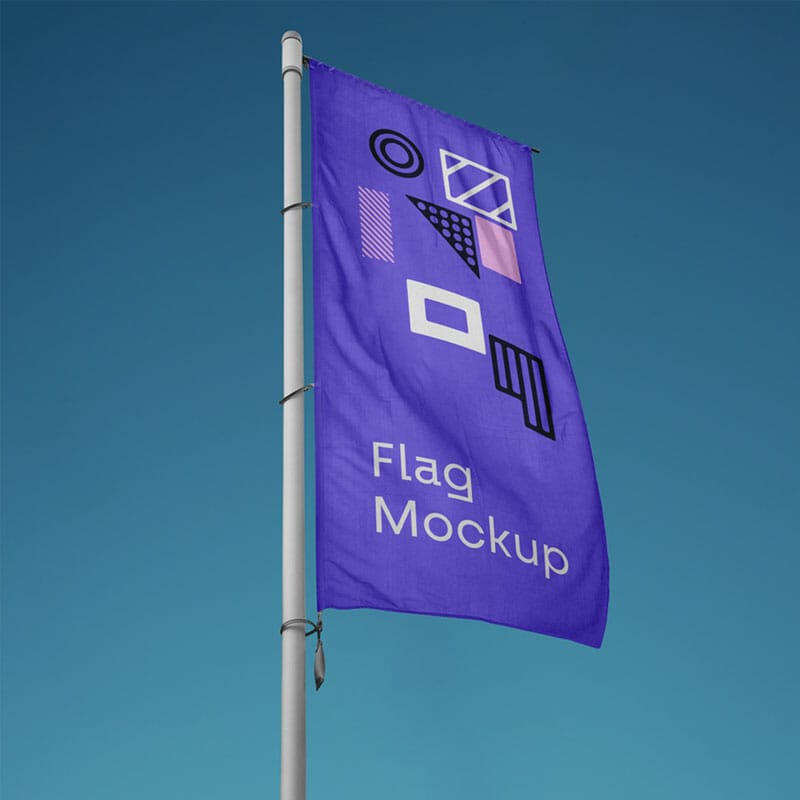 Vertical Flag PSD Mockup