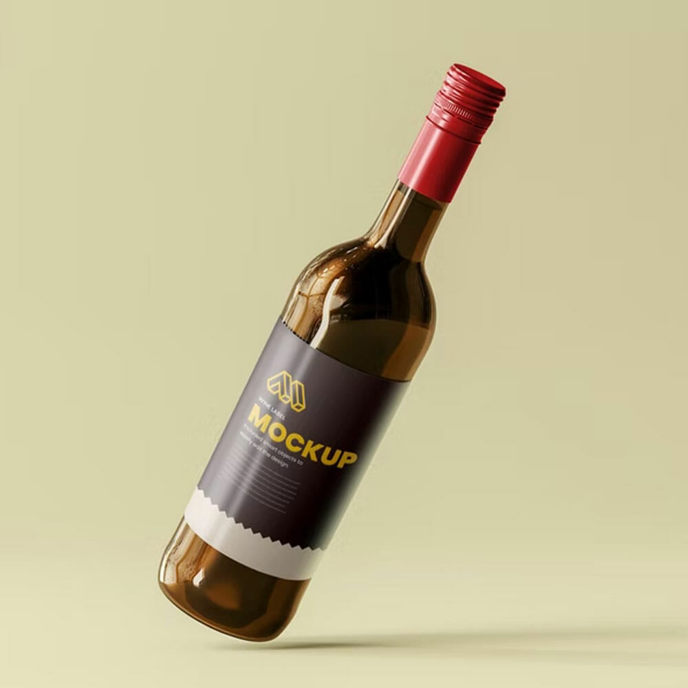 Wine Bottle Label Mockup
