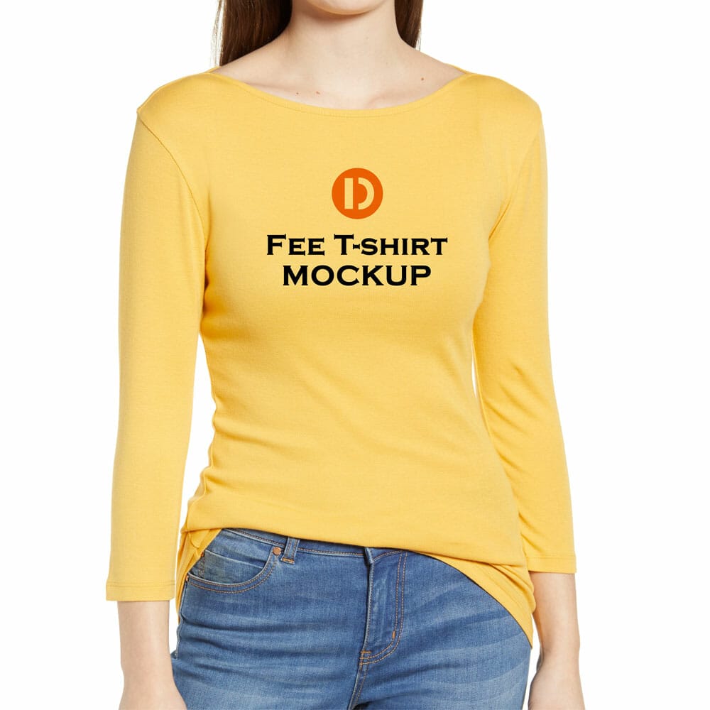 Women T-Shirt Mockup Free PSD